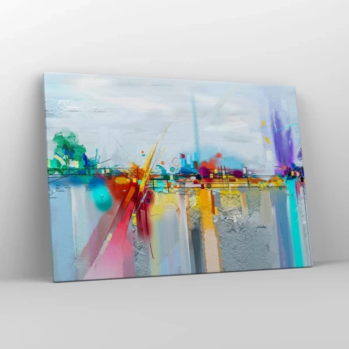 Obraz na plátně - Most radosti nad řekou života - 100x70 cm