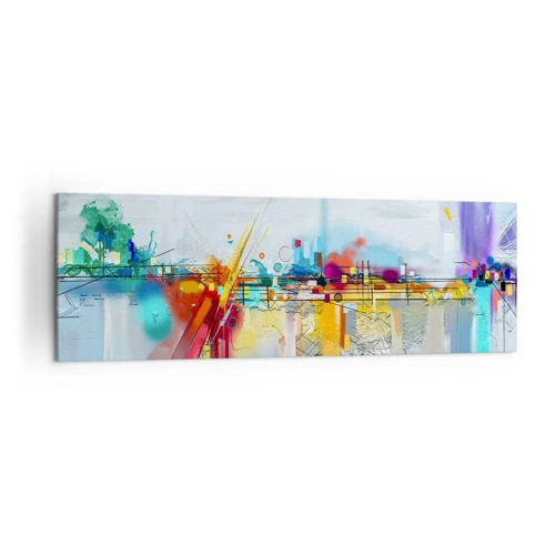 Obraz na plátně - Most radosti nad řekou života - 160x50 cm