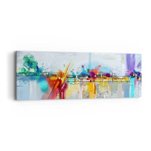 Obraz na plátně - Most radosti nad řekou života - 90x30 cm