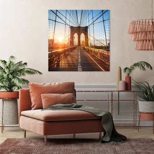 Obraz na plátně - Na zlatém mostě - 30x30 cm