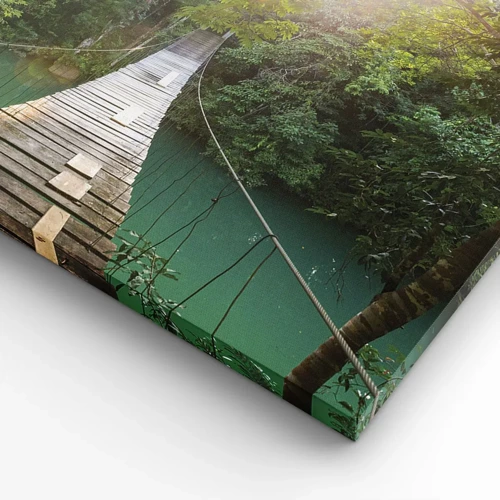 Obraz na plátně - Nad azurovou vodou do azurového lesa - 40x40 cm