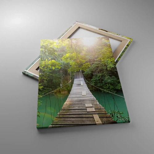 Obraz na plátně - Nad azurovou vodou do azurového lesa - 50x70 cm
