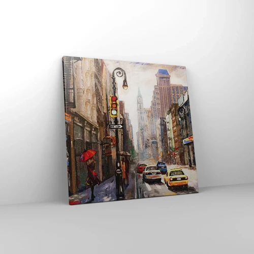 Obraz na plátně - New York – barevný i v dešti - 50x50 cm