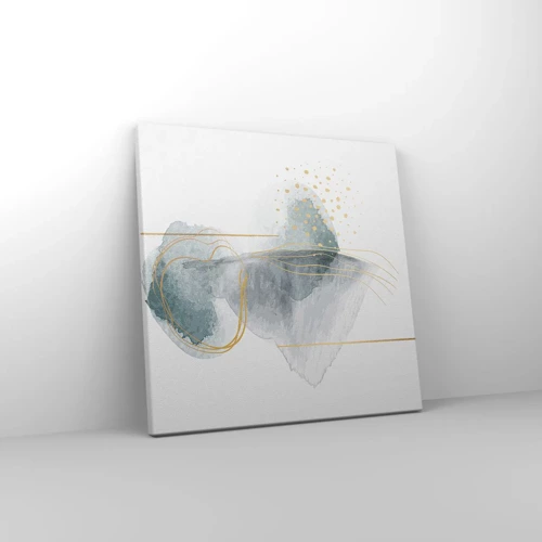 Obraz na plátně - O vztahu mezi šedou a zlatou - 30x30 cm