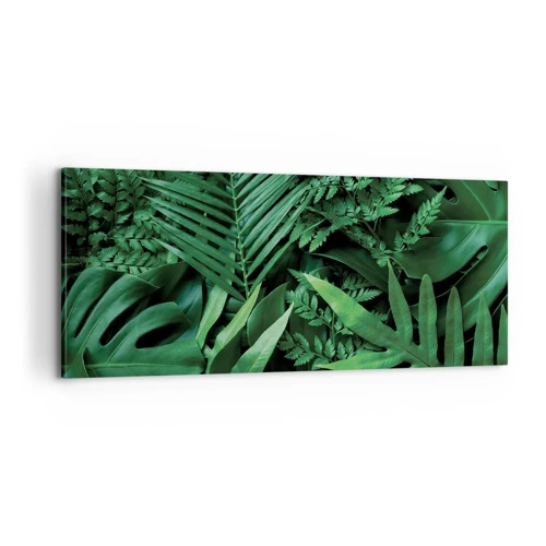 Obraz na plátně - Objaté v zeleni - 100x40 cm