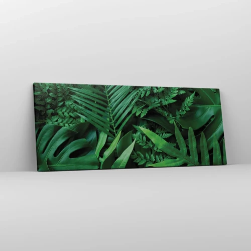 Obraz na plátně - Objaté v zeleni - 100x40 cm
