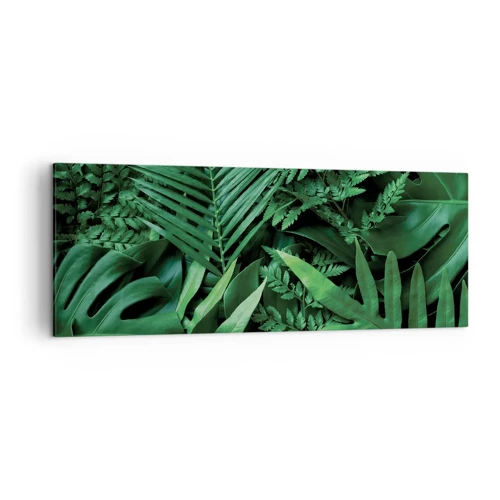Obraz na plátně - Objaté v zeleni - 140x50 cm
