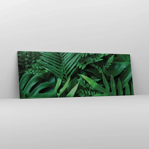 Obraz na plátně - Objaté v zeleni - 140x50 cm