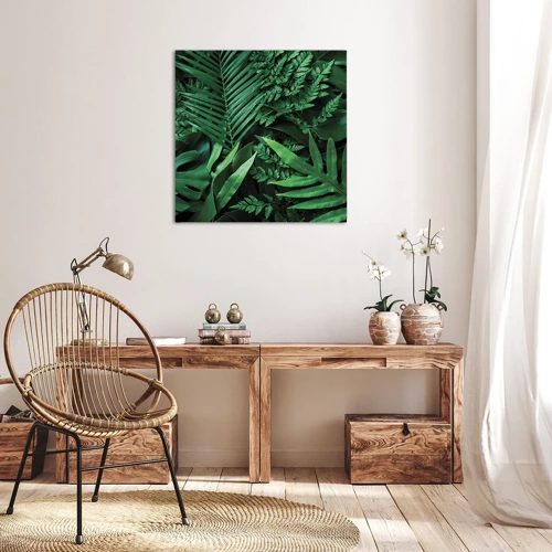 Obraz na plátně - Objaté v zeleni - 60x60 cm