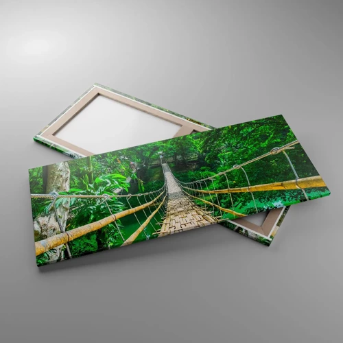 Obraz na plátně - Opičí most nad zelení - 120x50 cm