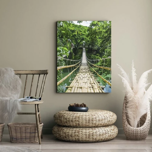Obraz na plátně - Opičí most nad zelení - 45x80 cm