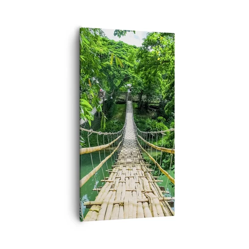 Obraz na plátně - Opičí most nad zelení - 55x100 cm