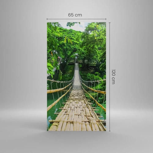 Obraz na plátně - Opičí most nad zelení - 65x120 cm