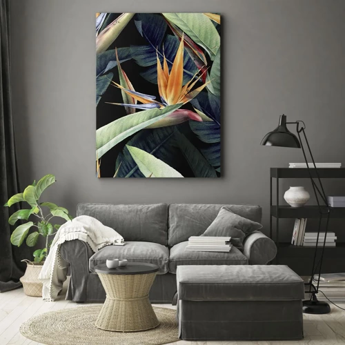 Obraz na plátně - Plamenné květy tropů - 65x120 cm
