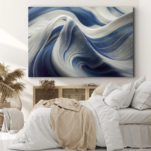 Obraz na plátně - Plynulost modré a bílé - 100x70 cm