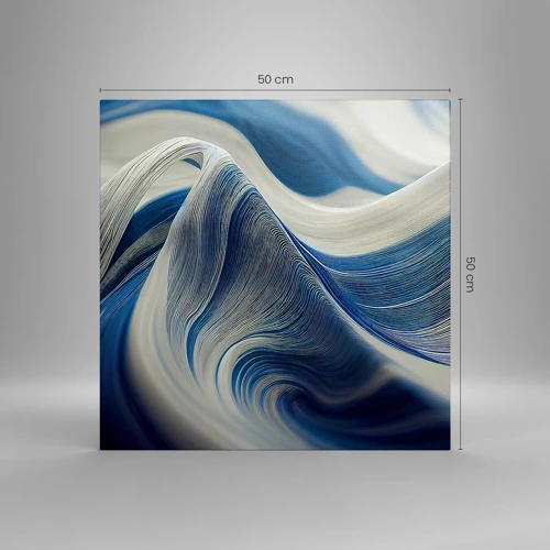 Obraz na plátně - Plynulost modré a bílé - 50x50 cm