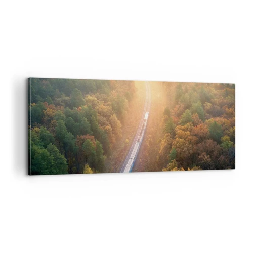 Obraz na plátně - Podzimní cesta - 100x40 cm