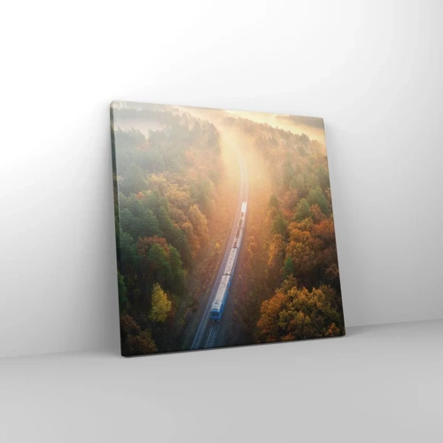 Obraz na plátně - Podzimní cesta - 30x30 cm