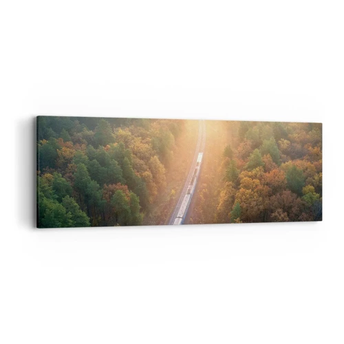 Obraz na plátně - Podzimní cesta - 90x30 cm