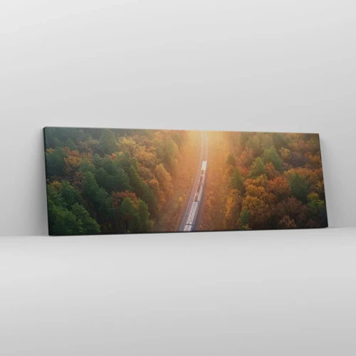 Obraz na plátně - Podzimní cesta - 90x30 cm