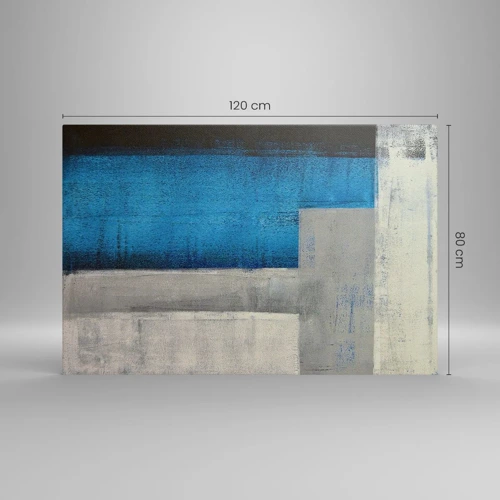 Obraz na plátně - Poetická kompozice šedé a modré - 120x80 cm