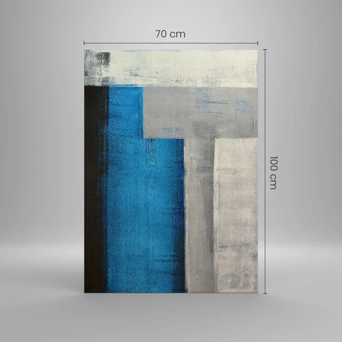 Obraz na plátně - Poetická kompozice šedé a modré - 70x100 cm