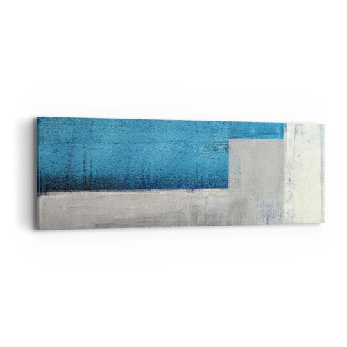 Obraz na plátně - Poetická kompozice šedé a modré - 90x30 cm