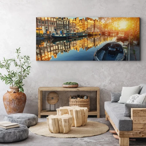 Obraz na plátně - Ráno v Amsterdamu - 120x50 cm