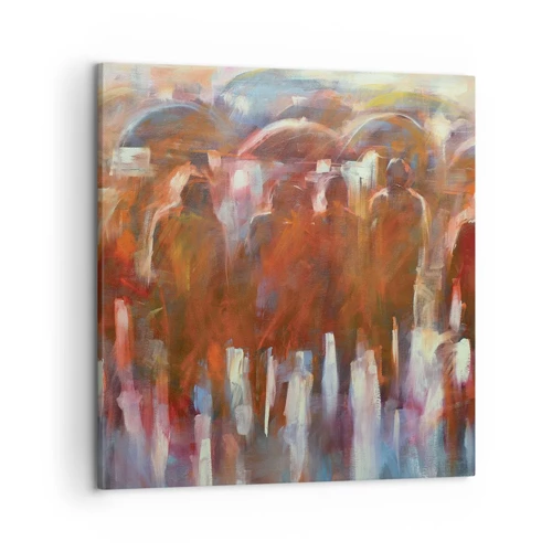 Obraz na plátně - Rovnocenní v dešti a mlze - 50x50 cm