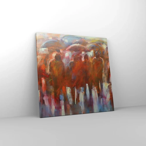 Obraz na plátně - Rovnocenní v dešti a mlze - 50x50 cm