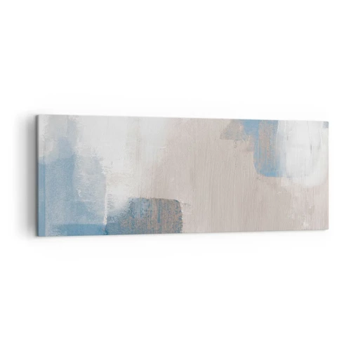 Obraz na plátně - Růžová abstrakce za modrým závojem - 140x50 cm
