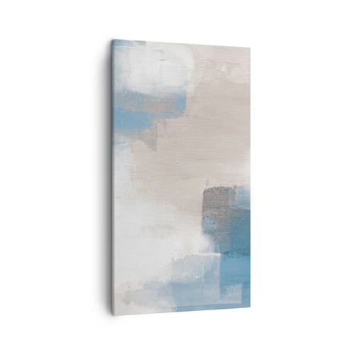 Obraz na plátně - Růžová abstrakce za modrým závojem - 45x80 cm