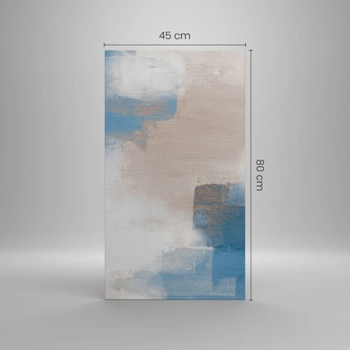 Obraz na plátně - Růžová abstrakce za modrým závojem - 45x80 cm