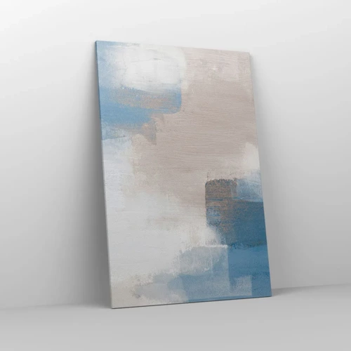 Obraz na plátně - Růžová abstrakce za modrým závojem - 80x120 cm