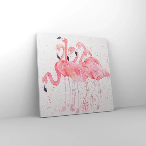 Obraz na plátně - Růžový ansámbl - 40x40 cm