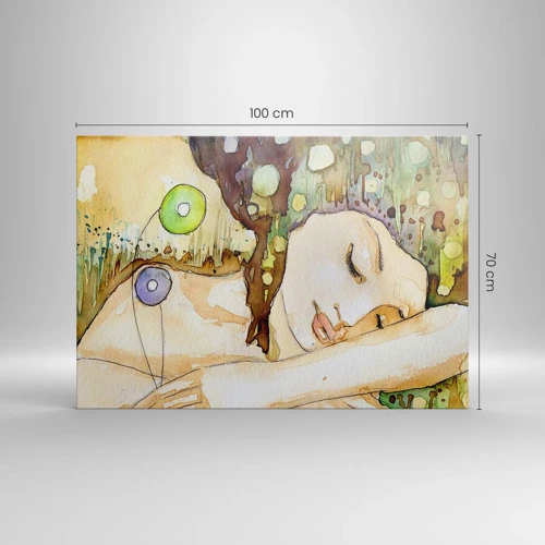 Obraz na plátně - Smaragdově-fialový sen - 100x70 cm