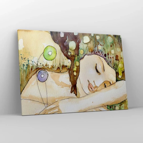 Obraz na plátně - Smaragdově-fialový sen - 100x70 cm