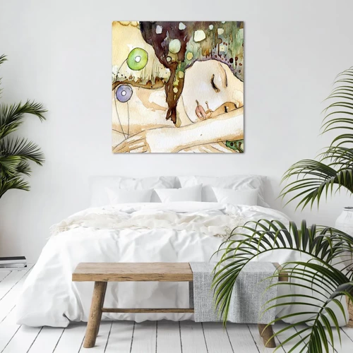 Obraz na plátně - Smaragdově-fialový sen - 30x30 cm