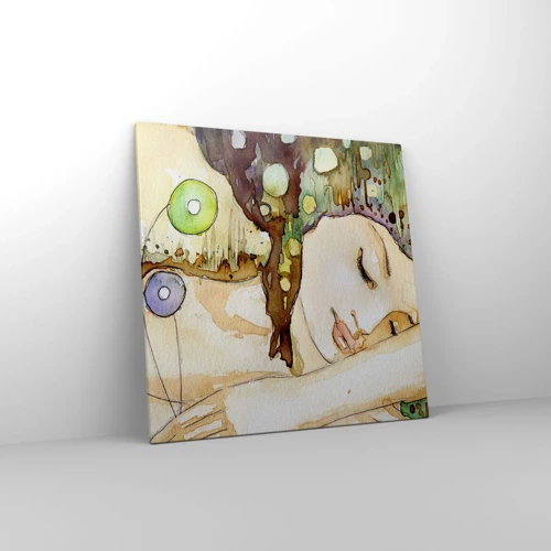 Obraz na plátně - Smaragdově-fialový sen - 70x70 cm