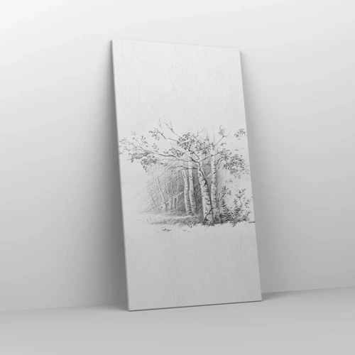 Obraz na plátně - Světlo březového lesa - 65x120 cm