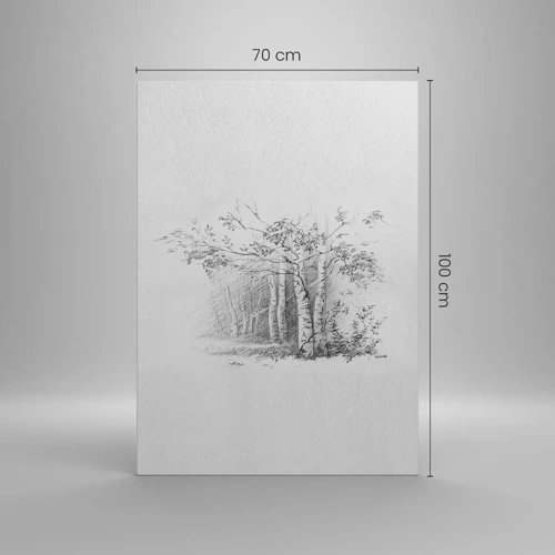Obraz na plátně - Světlo březového lesa - 70x100 cm