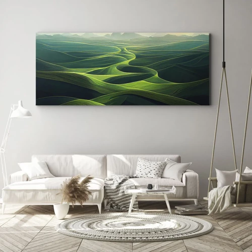 Obraz na plátně - V zelených údolích - 100x40 cm
