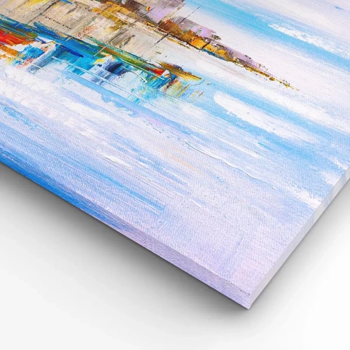 Obraz na plátně - Vícebarevný městský přístav - 100x40 cm