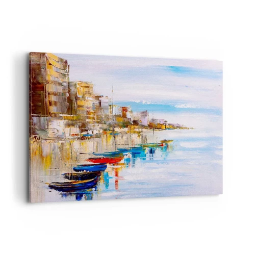 Obraz na plátně - Vícebarevný městský přístav - 120x80 cm