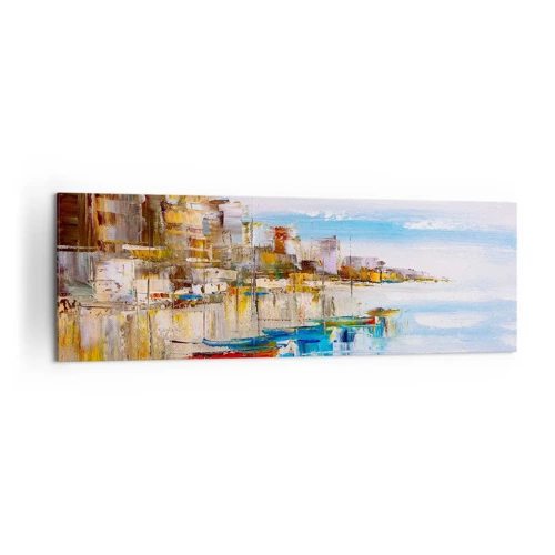 Obraz na plátně - Vícebarevný městský přístav - 160x50 cm