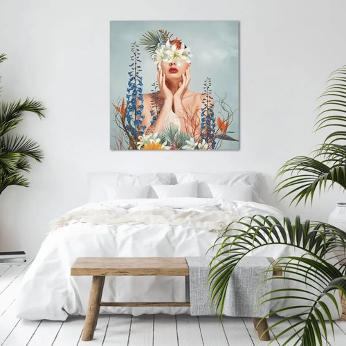 Obraz na plátně - Žena – květina - 30x30 cm