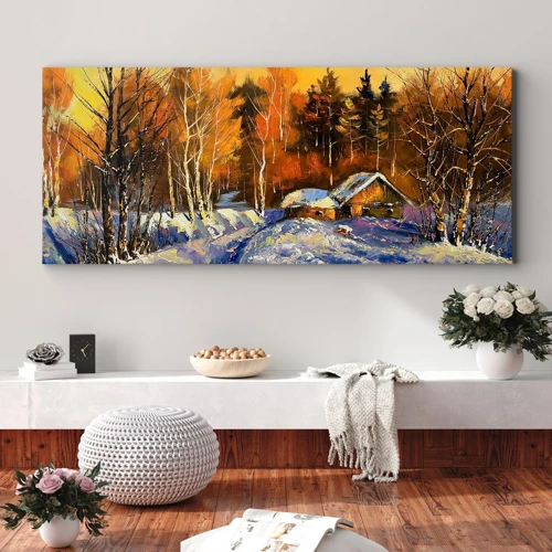 Obraz na plátně - Zimní imprese v slunci - 90x30 cm