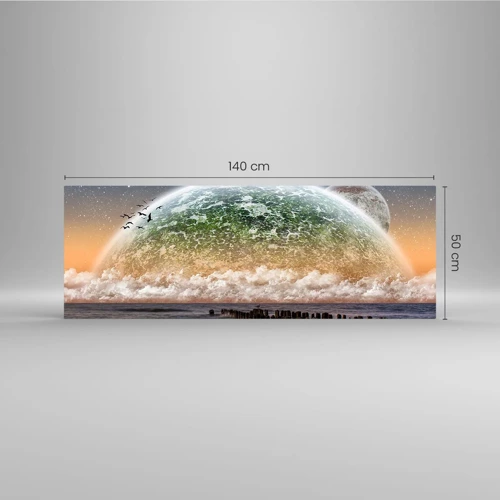 Obraz na skle - A svět se vynořil z vody - 140x50 cm