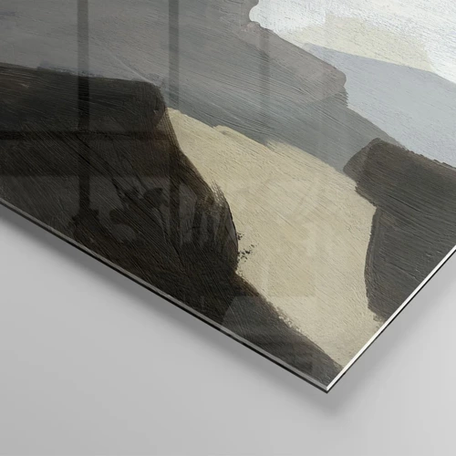 Obraz na skle - Abstrakce: křižovatka šedi - 120x80 cm