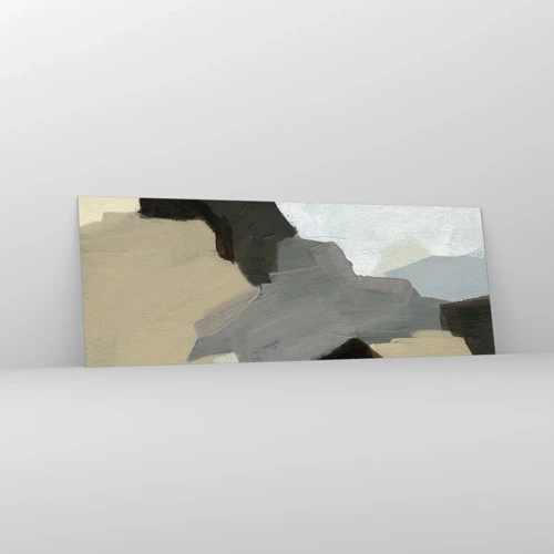 Obraz na skle - Abstrakce: křižovatka šedi - 140x50 cm